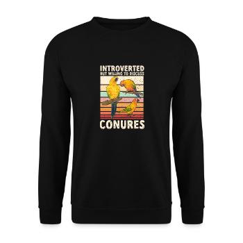 Parakeet, Parrot, Parakeet, Bird - Unisex Sweatshirt - black - Front - Alina (178cm) & Michal (187cm)