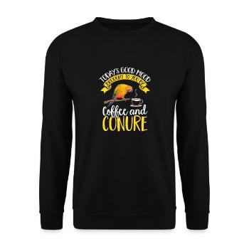 Parakeet, Parrot, Parakeet, Bird - Unisex Sweatshirt - black - Front - Alina (178cm) & Michal (187cm)