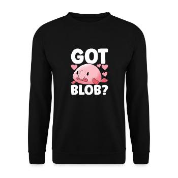 Poisson blob mignon poisson laid - Sweat-shirt Unisexe - noir - Devant - Alina (178cm) & Michal (187cm)