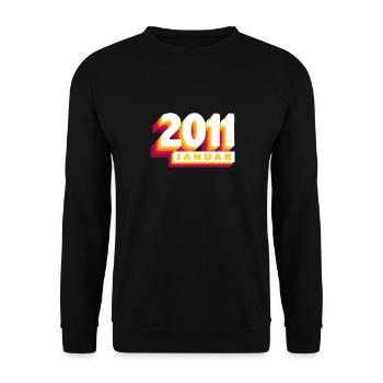 Janvier 2011 0 13 ans Homme Femme Anniversaire - Sweat-shirt Unisexe - noir - Devant - Alina (178cm) & Michal (187cm)