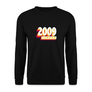 Janvier 2009 0 15 Ans Homme Femme Anniversaire - Sweat-shirt Unisexe - noir - Devant - Alina (178cm) & Michal (187cm)