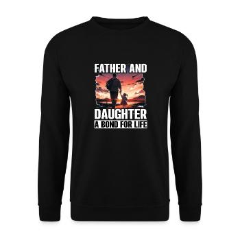 Vater und Tochter eine Bindung fürs Leben - Unisex Pullover - Schwarz - Vorne - Alina (178cm) & Michal (187cm)