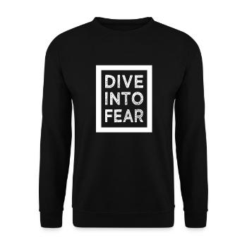 humor courage mindset birthday free fall - Unisex Sweatshirt - black - Front - Alina (178cm) & Michal (187cm)