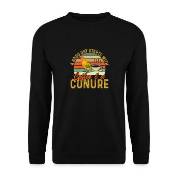 Parakeet, Parrot, Parakeet, Bird - Unisex Sweatshirt - black - Front - Alina (178cm) & Michal (187cm)