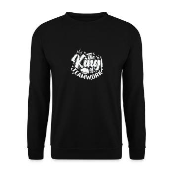 The King of Teamwork - Unisex Sweatshirt - black - Front - Alina (178cm) & Michal (187cm)