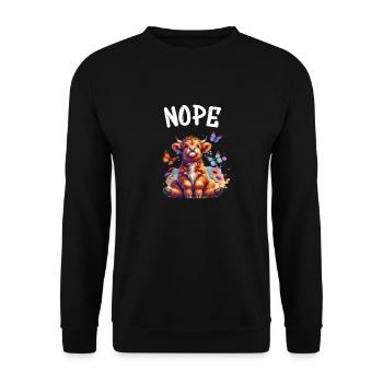 Highland Cow dit non aux garçons et aux filles - Sweat-shirt Unisexe - noir - Devant - Alina (178cm) & Michal (187cm)
