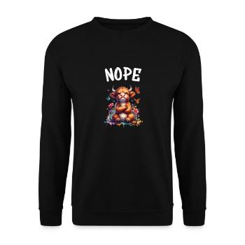 Highland Cow dit non aux garçons et aux filles - Sweat-shirt Unisexe - noir - Devant - Alina (178cm) & Michal (187cm)