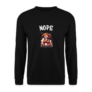 Highland Cow dit non aux garçons et aux filles - Sweat-shirt Unisexe - noir - Devant - Alina (178cm) & Michal (187cm)
