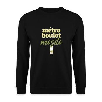 Métro Boulot Mojito - Sweat-shirt Unisexe - noir - Devant - Alina (178cm) & Michal (187cm)
