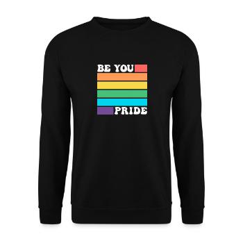 Be You LGBTQ Gay Lesbian Pride Ally Rainbow Flag - Unisex Sweatshirt - black - Front - Alina (178cm) & Michal (187cm)