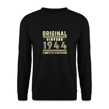 80 Jahre 1944 Vintage Retro Geburtstagsgeschenk - Unisex Pullover - Schwarz - Vorne - Alina (178cm) & Michal (187cm)