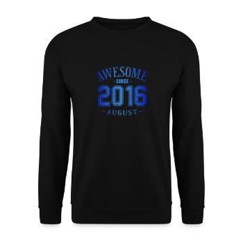 Août 2016 - Anniversaire en août Génial - Sweat-shirt Unisexe - noir - Devant - Alina (178cm) & Michal (187cm)