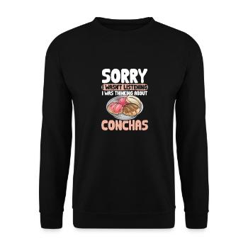 Concha Hispanic Mexikanisch Pan Dulce - Unisex Pullover - Schwarz - Vorne - Alina (178cm) & Michal (187cm)