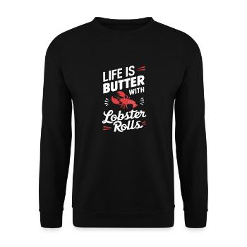 Drôle de rouleau de homard Pun fruits de mer Maine Gourmand - Sweat-shirt Unisexe - noir - Devant - Alina (178cm) & Michal (187cm)