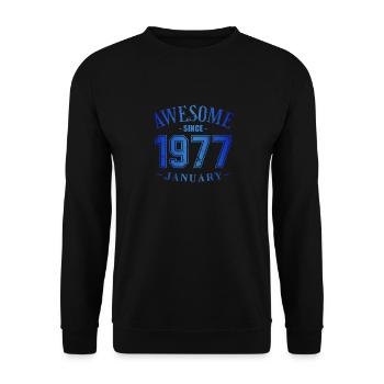 Janvier 1977 - Anniversaire en janvier Génial - Sweat-shirt Unisexe - noir - Devant - Alina (178cm) & Michal (187cm)
