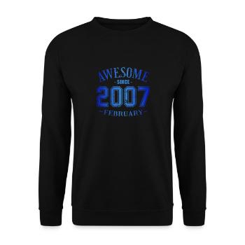 February 2007 - Birthday in February Awesome - Unisex Sweatshirt - black - Front - Alina (178cm) & Michal (187cm)