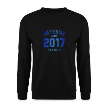 Mars 2017 - Anniversaire en mars Génial - Sweat-shirt Unisexe - noir - Devant - Alina (178cm) & Michal (187cm)