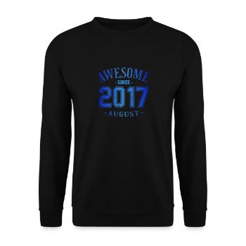 August 2017 - Birthday in August Awesome - Unisex Sweatshirt - black - Front - Alina (178cm) & Michal (187cm)
