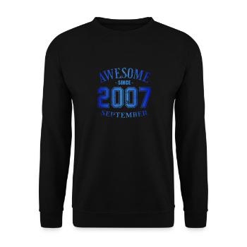 September 2007 - Birthday in September Awesome - Unisex Sweatshirt - black - Front - Alina (178cm) & Michal (187cm)