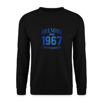 Novembre 1967 - Anniversaire en novembre Génial - Sweat-shirt Unisexe - noir - Devant - Alina (178cm) & Michal (187cm)