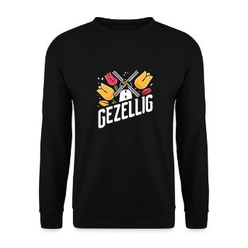 Gezellig Holland Dutch Tulip Netherlands - Sweat-shirt Unisexe - noir - Devant - Alina (178cm) & Michal (187cm)