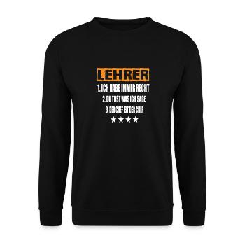 Enseignant - Sweat-shirt Unisexe - noir - Devant - Alina (178cm) & Michal (187cm)
