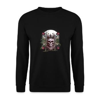 Halloween Skull King Fairy Tale Horror Skull - Unisex Sweatshirt - black - Front - Alina (178cm) & Michal (187cm)