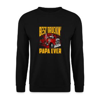 Best truckin Papa ever - Unisex Sweatshirt - black - Front - Alina (178cm) & Michal (187cm)