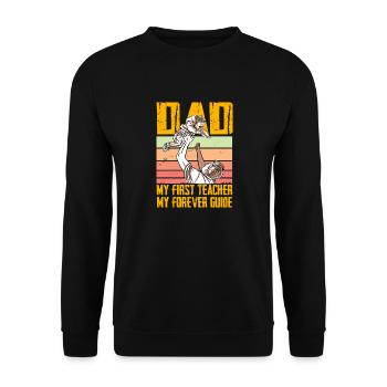 Papa, mein erster Lehrer, mein ewiger Führer - Unisex Pullover - Schwarz - Vorne - Alina (178cm) & Michal (187cm)