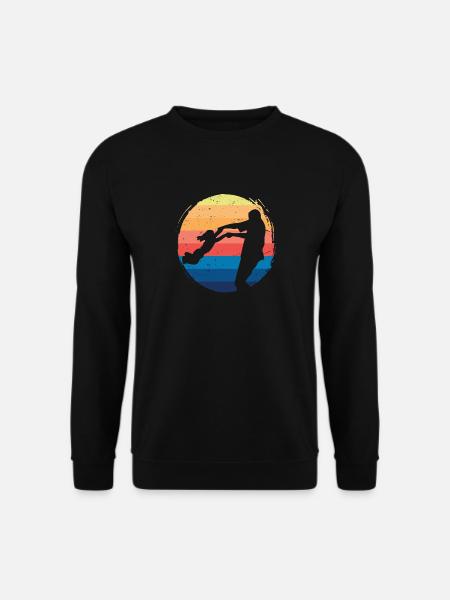 Vintage Papa Tochter - Unisex Pullover - Schwarz