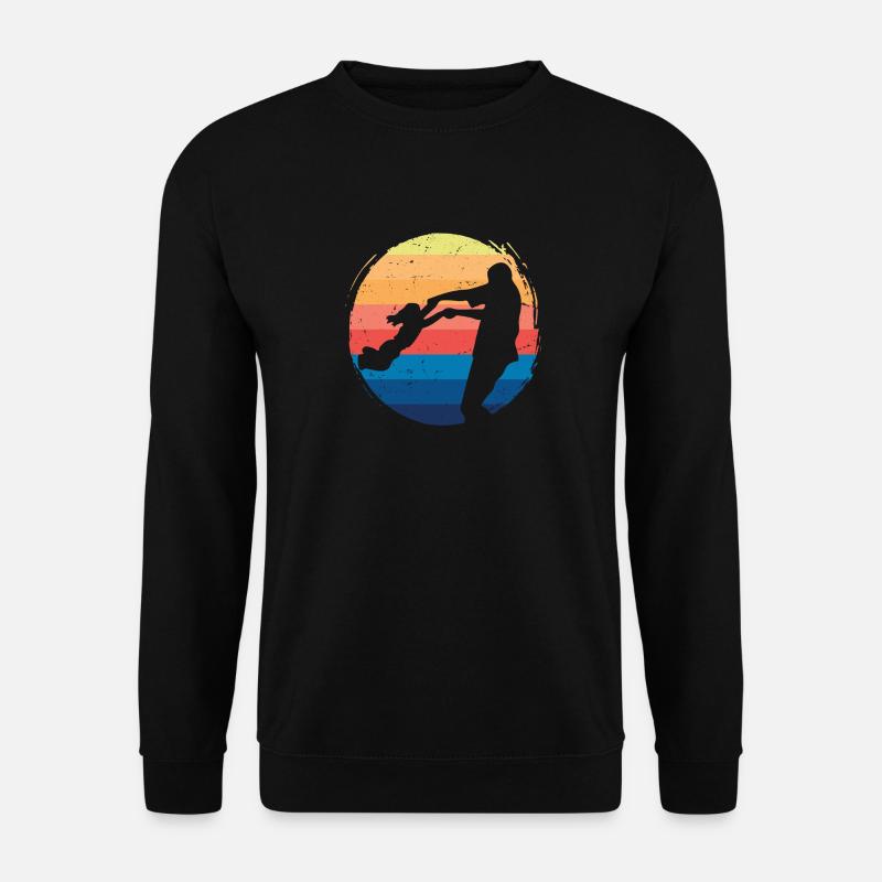 Vintage Papa Tochter - Unisex Pullover - Schwarz