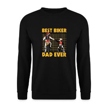 Bester Biker-Vater aller Zeiten - Unisex Pullover - Schwarz - Vorne - Alina (178cm) & Michal (187cm)