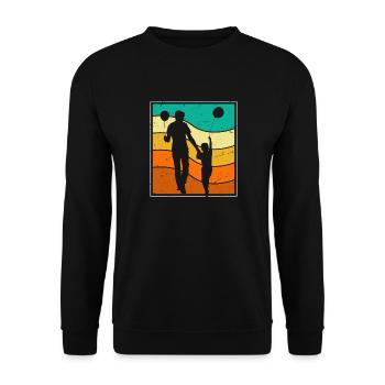 Papa - Unisex Pullover - Schwarz - Vorne - Alina (178cm) & Michal (187cm)