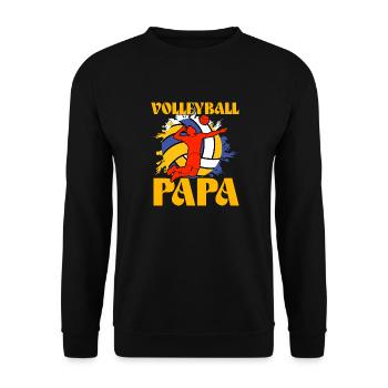 Volleyball Papa - Unisex Pullover - Schwarz - Vorne - Alina (178cm) & Michal (187cm)