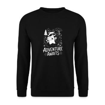 L’AVENTURE VOUS ATTEND - Sweat-shirt Unisexe - noir - Devant - Alina (178cm) & Michal (187cm)