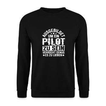 Pilot Airplane Pilots Flying Aviator Flying - Unisex Sweatshirt - black - Front - Alina (178cm) & Michal (187cm)