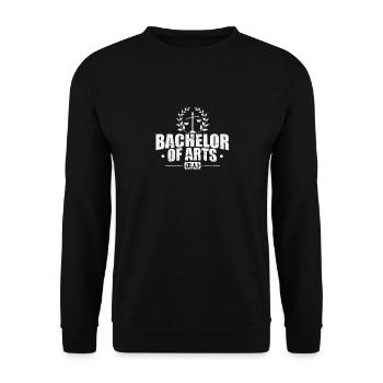 Bachelor of Arts (B.A.) - Unisex Pullover - Schwarz - Vorne - Alina (178cm) & Michal (187cm)