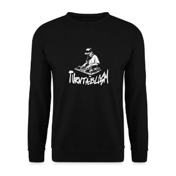 90s Hip-Hop Turntablism DJ Graffiti Vintage Classi - Unisex Sweatshirt - black - Front - Alina (178cm) & Michal (187cm)