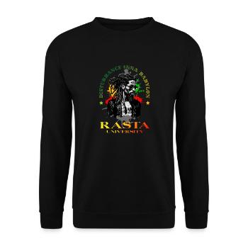 Rasta University Disturbance Inna Babylon Reggae - Unisex Sweatshirt - black - Front - Alina (178cm) & Michal (187cm)
