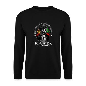 Rasta University Disturbance Inna Babylon Reggae - Unisex Sweatshirt - black - Front - Alina (178cm) & Michal (187cm)