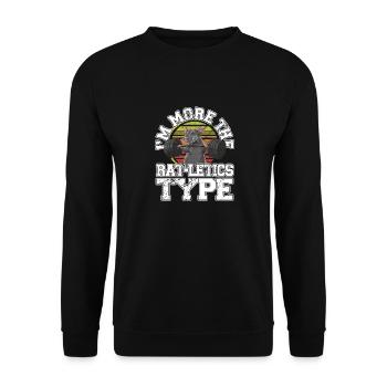 Je suis plus du type Ratletics Funny Rat Workout - Sweat-shirt Unisexe - noir - Devant - Alina (178cm) & Michal (187cm)