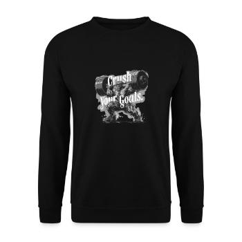 CRUSH YOUR GOALS - Unisex Sweatshirt - black - Front - Alina (178cm) & Michal (187cm)