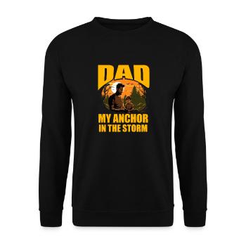 Papa, mein Anker im Sturm - Unisex Pullover - Schwarz - Vorne - Alina (178cm) & Michal (187cm)