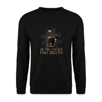 Si Vis Pacem Para Bellum, Lateinisch, Spartaner - Unisex Pullover - Schwarz - Vorne - Alina (178cm) & Michal (187cm)