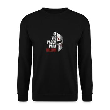 Si Vis Pacem Para Bellum, Lateinisch, Spartaner - Unisex Pullover - Schwarz - Vorne - Alina (178cm) & Michal (187cm)