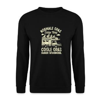 Normal Grandpas Riding Bikes Cool Grandpas Camper - Unisex Sweatshirt - black - Front - Alina (178cm) & Michal (187cm)