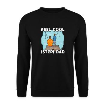 Reel Cool Step Dad - Unisex Sweatshirt - black - Front - Alina (178cm) & Michal (187cm)