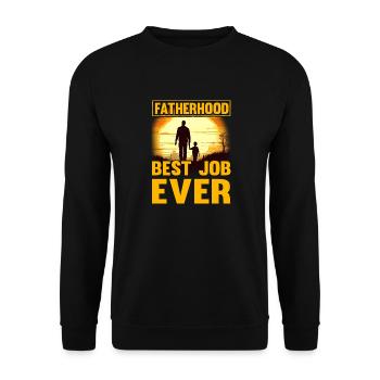 Fatherhood best Job ever - Unisex Sweatshirt - black - Front - Alina (178cm) & Michal (187cm)