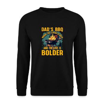 Le barbecue de papa où la saveur est audacieuse et l’amour est - Sweat-shirt Unisexe - noir - Devant - Alina (178cm) & Michal (187cm)