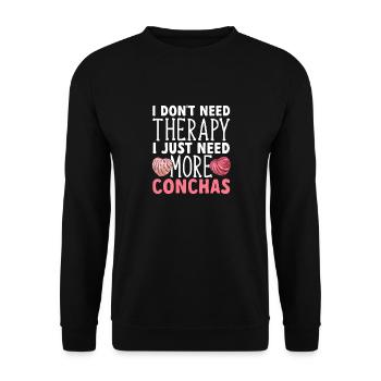 Concha Hispanic Mexican Pan Dulce - Unisex Sweatshirt - black - Front - Alina (178cm) & Michal (187cm)